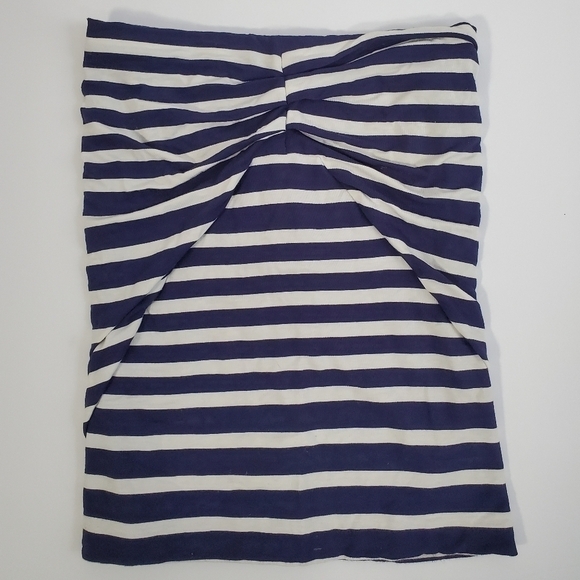 Cabi #789 Blaine 2 Way Navy Blue and White Stripe Tube Top or Mini Skirt - Picture 3 of 7